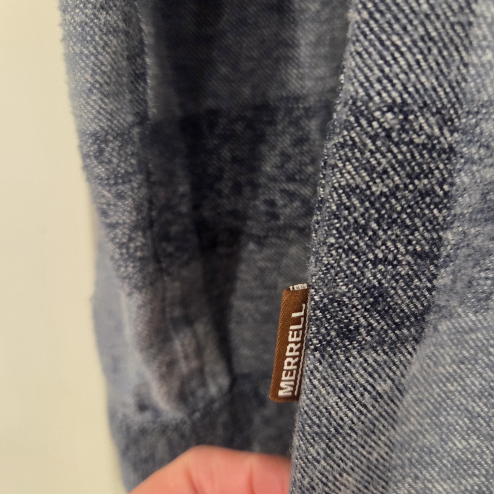 Merrell Blue Textured Button-Up Shirt - Picture 8 of 13